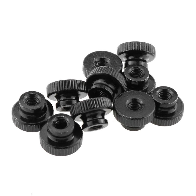 MEETOOT 10pcs Knurled Thumb Nuts M5 x 0.8mm Black Metal Round Knobs Hand Nuts for 3D Printer Parts - Image 4